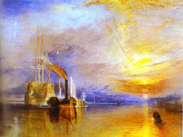 J.M.W. Turner Fighting Temeraire Tugged to Her Last Berth to Be Broken up Norge oil painting art
